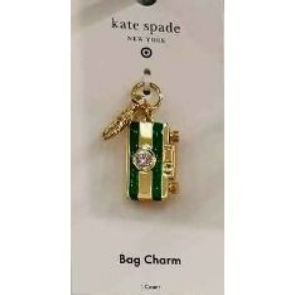 Kate Spade New York X Target Camera Bag Charm Keychain Gold & Green Limited Edit - Picture 5 of 5